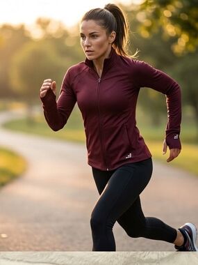 bcg Women's Maroon Full-Zip Running Jacket